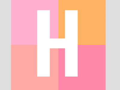 Headliner Beauty Logo brand identity logo pink shapes square typography