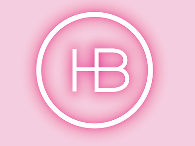 Headliner Beauty Logo V2 circle neon outline pink sans serif simple typography