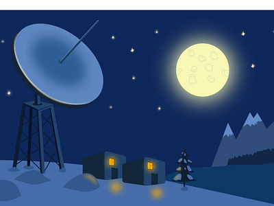 Frosty night illustration