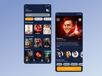 Movie Ticket Booking App app mobile app ui movie ticket ticket booking app ui