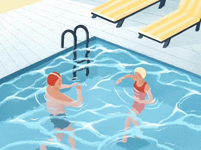 Swimming pool editorial illustration illustration