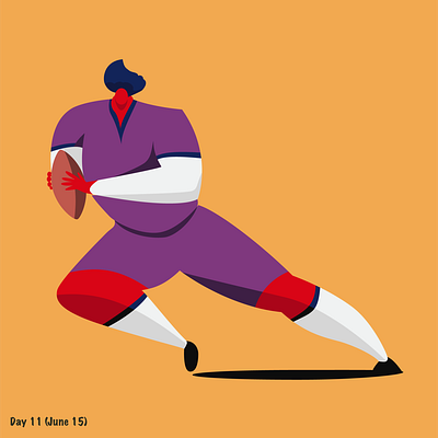 Red rugby player design illustration illustrator cc vector vector art vector illustration