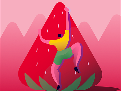 Strawberry Climb affinitydesigner design illustration vector vector art vector illustration