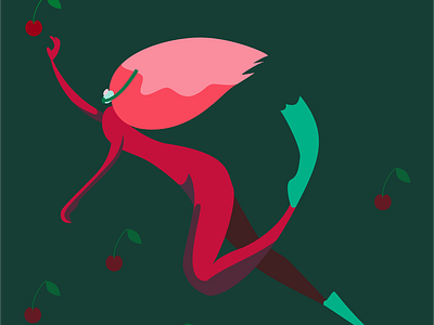 Cherry diving illustration illustrator vector vectorart