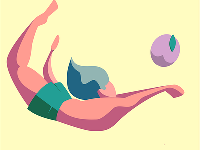 Plam beach volleyball illustration vector