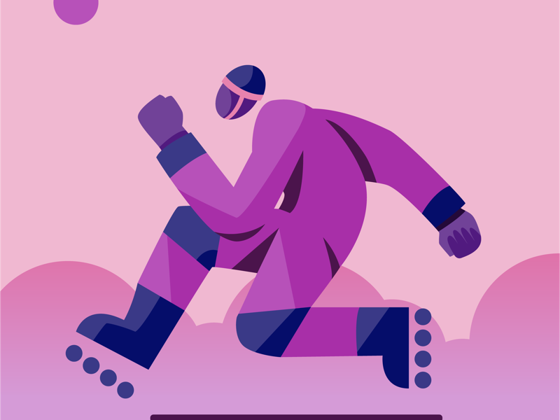 Roller skater sports illustration vector