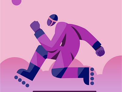 Roller skater illustration sports vector