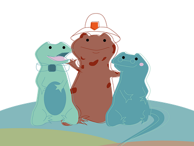 Salamanders art for kids illustration illustrator lizard salamander vector