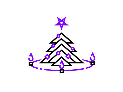 Occult New Year Tree christmas icon illustration line new year tree