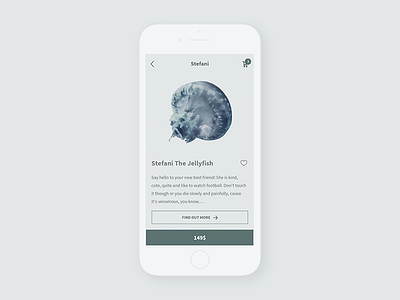 Stefani The Jellyfish | The Gloomy waters interface jellyfish mobile ui ux