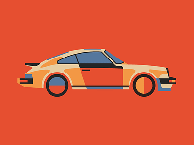 911 car cars colorful flat geometric illustration minimal porsche retro simple