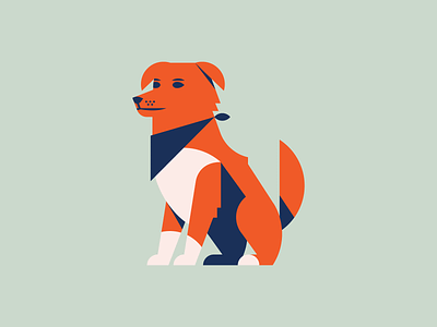 Good boi design dog drawing flat geometric icon illustration simple