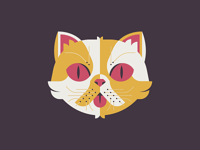 Pspspspspsps art cat design flat geometric illustration meow simple vector
