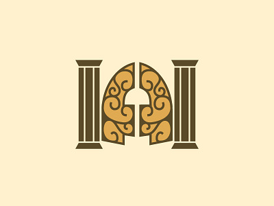 Allied Iron 2 brand flat gates lineart logo