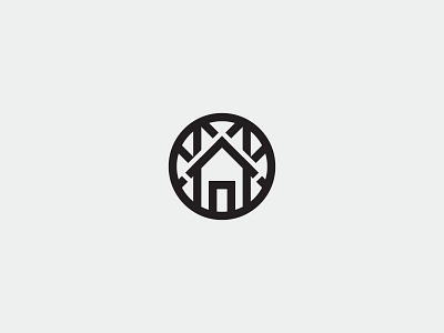 House house icon logo thick lines