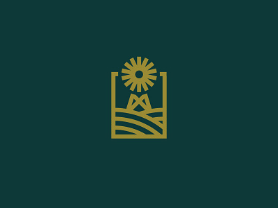 Farm WIP branding crops farm icon identity logo simple thicklines windmill