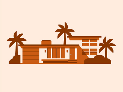 Mid-century home Pt. II architecture design graphic design illustration illustrator monochrome orange simple vector