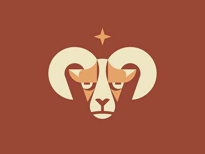 Ram flat geometric illustration simple vector