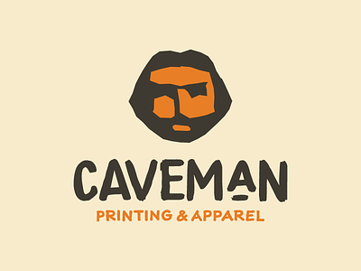 Caveman branding branding design caveman flat identity identity branding lockup logo orange rough simple