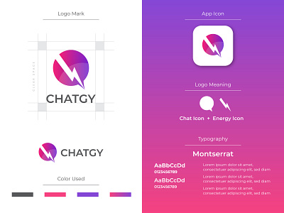 Chatgy | Power Chat Technology Abstract Logo Design graphics