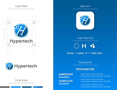 Hypertech | Initial Letter H Technology Pixel Logo internet