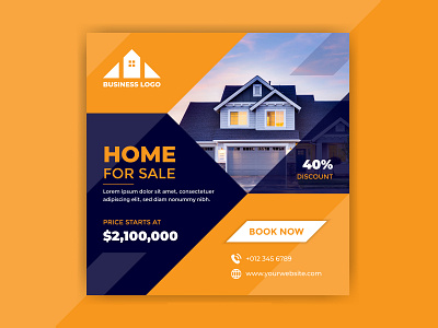 Home for sale Instagram social media marketing post design social