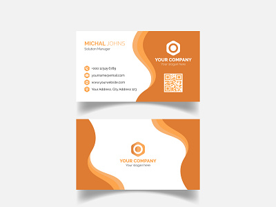 Corporate business card with white background template