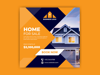 Real estate home sale social media marketing post design social