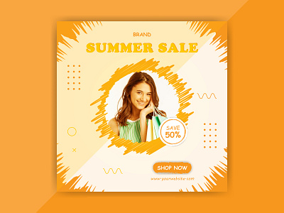 Summer social media post design offer