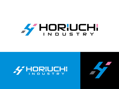 HORIUCHI INDUSTRY blue brand brandlogo colorful corporate identity identity japan logo symbolmark