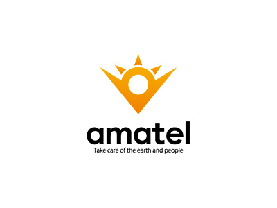 amatel brand identity minimal orange simple symbolmark