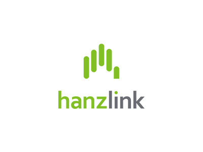 hanzlink brand green hand identity link minimal simple symbolmark