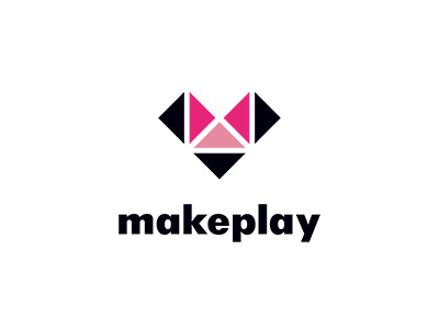 makeplay brand heart identity minimal pink simple symbolmark