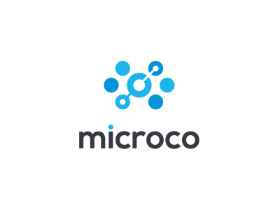 microco blue brand dot identity line minimal simple symbolmark