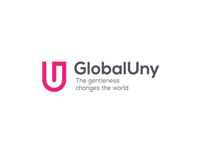 GlobalUny brand collection global identity minimal pink simple symbolmark