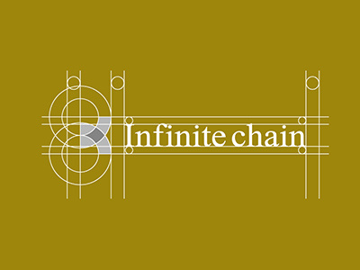 Infinite chain brand designwork gold grid identity logo minimal symbolmark