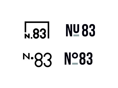 Number.83 identity interior logo minimal monotone number simple