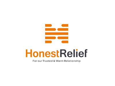 Honestrelief 01 hand honest identity logo minimal orange rerationship warm