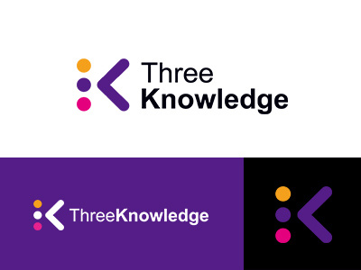 Threeknowledge collection identity knowleadge logo minimal pop three
