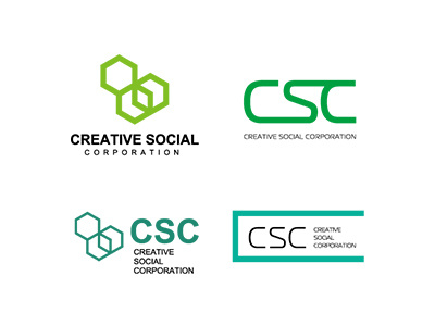 Csc corporate creative green logo minimal presentation social variation