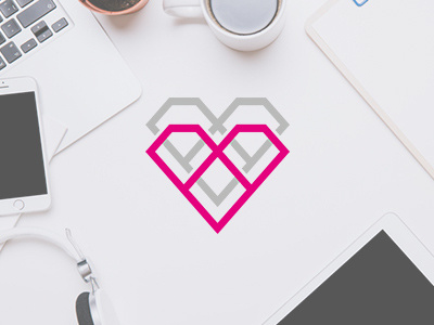 MSD SYMBOL COLLECTION 052 collection creative heart identity logo love pink symbolmark