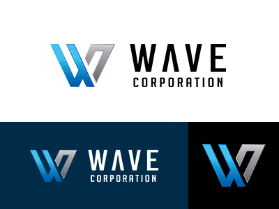 WAVE CORPORATION gradation identity logo logoworks simple w wave