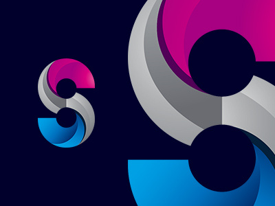 MSD SYMBOL COLLECTION 086 blue blues brand collection colorful designworks future identity logo minimal pink simple symbolmark
