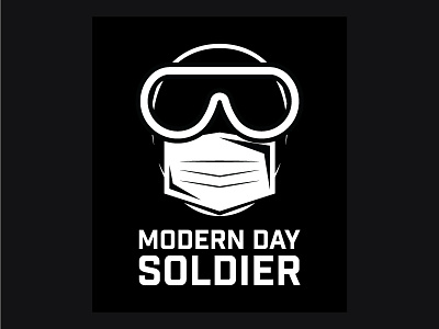 Modern Day Soldier covid masks minimal nurse pandemic poster soldier