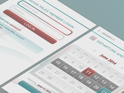 Avian Air Mobile UI air airlines corporate flight gradients light user interface