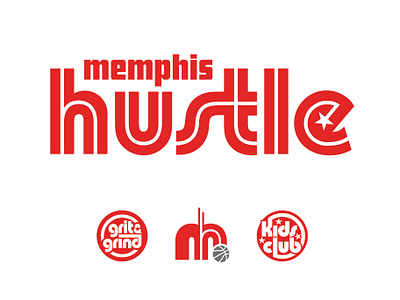 hustle family of logos branding design lettering logo sports