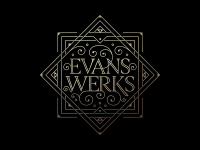 Evanswerks art deco design logo mark