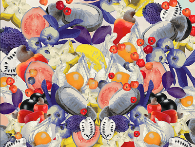 Frutas do Brasil brazil colorful fruts graphic design illustration print textile textile illustration tropical tropical print vector