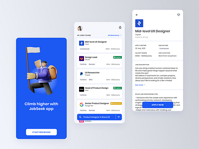 Job Search App Concept concept design figma job job finder job searching search ui ux