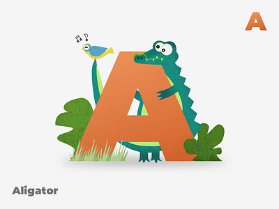 A for Aligator brand branding branding design design dribbble illustration ui vector